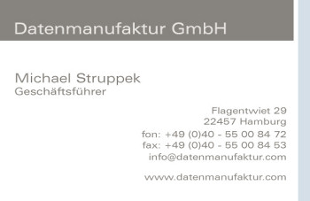 Beispiel für eine Visitenkarte, 9 x 5,5 cm Beispiel für eine Visitenkarte, 9 x 5,5 cm